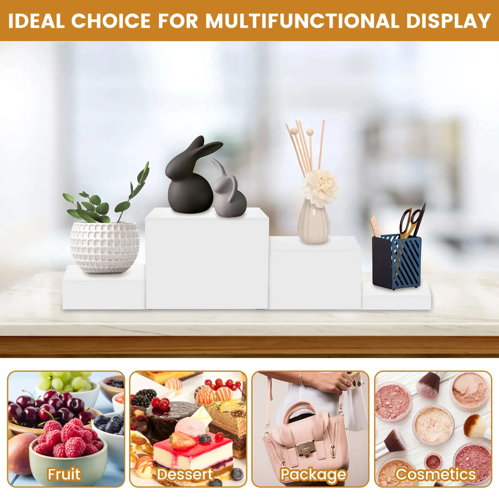 6Pcs Acrylic Buffet Riser Cubes Food Display Stand Stackable Table Dessert Cupcake Stand Wedding Party Buffet Food Display Decor