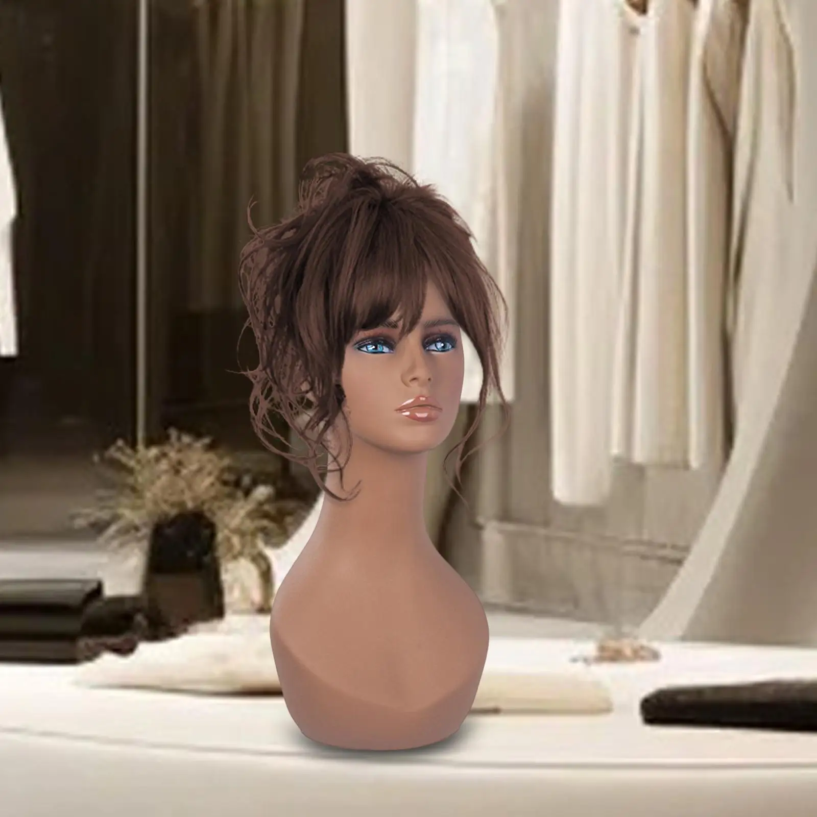 

Realistic Mannequin Head Manikin Head Bust Wig Showing Stand Jewelry Display Head for Earrings