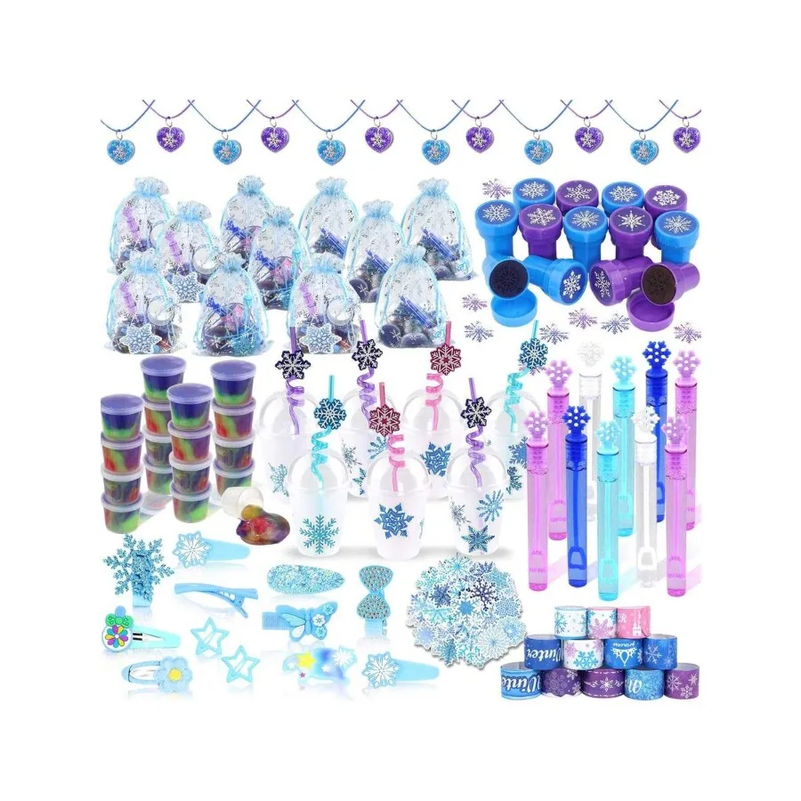 

Frozen Party Favors Snowflake Party Favors SnowflakeTheme Birthday Supplies Set 170PCS - With Various Party Toys Goodie Bag Stu