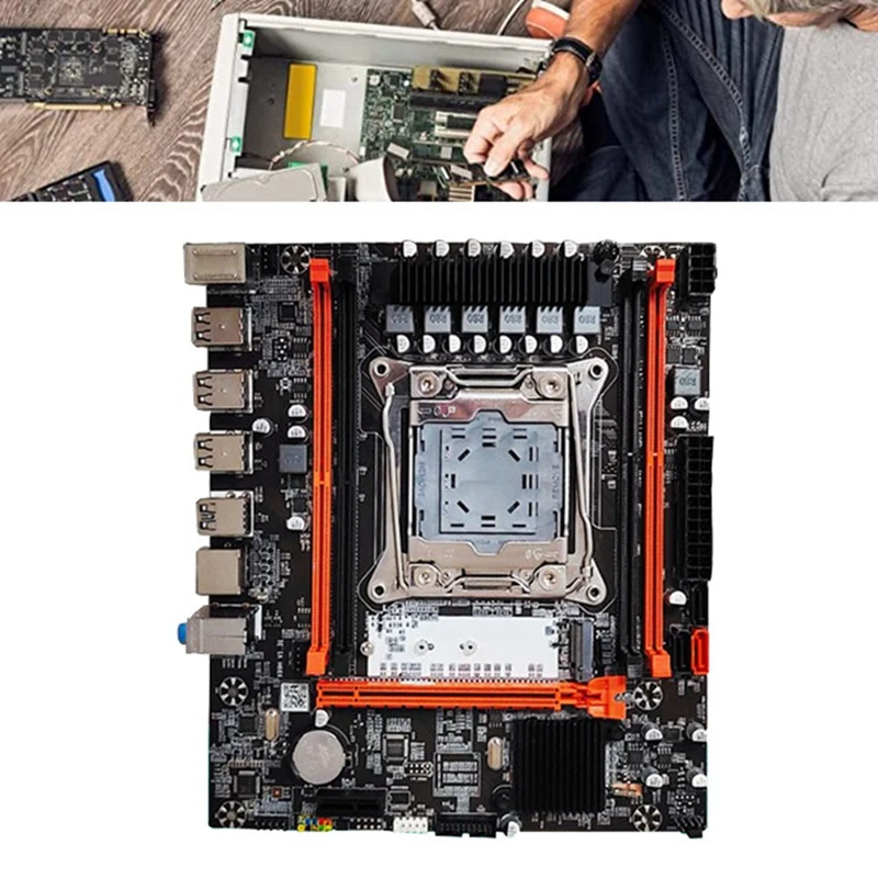 Płyta główna X99H + procesor E5 2666 V3 + kabel przełącznika + zestaw kabli SATA LGA2011-V3 DDR3X4 gniazdo pamięci RAM M.2 NVME PCI-E 3.0 X16 SATA3.0