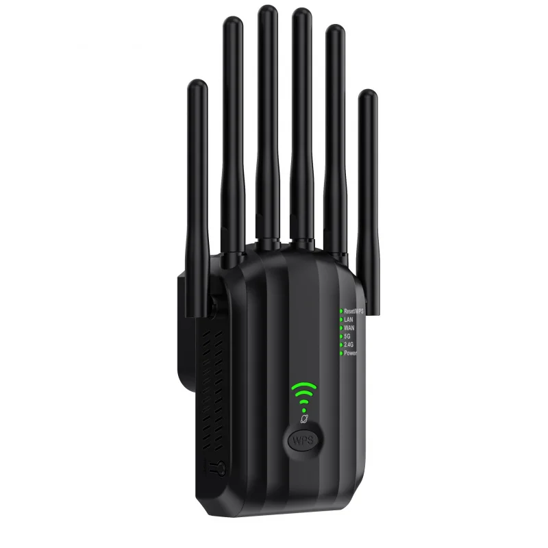 1200Mbps Dual Band WiFi Repeater 5GHz/2.4GHz Wireless Signal Extender for Home Router Wall Penetration