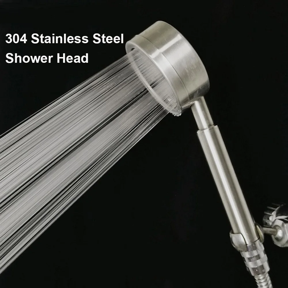 Stainless Steel Shower Head Fall resistant Durable High Pressure Showerhead for Bathroom Handheld Water Saving Shower Set