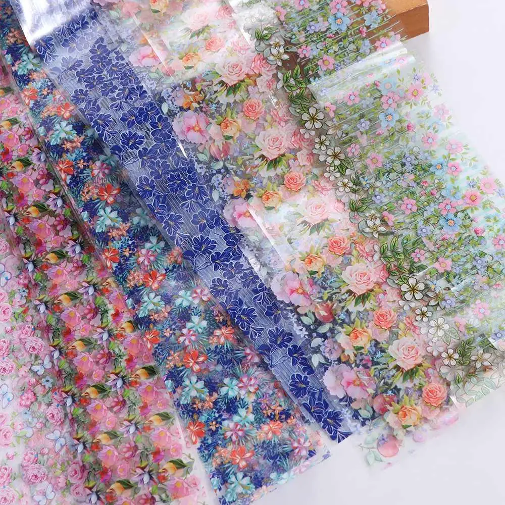 Manicure DIY Nail Art Full Wraps Sliders Floral Nails Stickers Holographic Nails Decals Flower Nail Foils Transfer Paper Decals