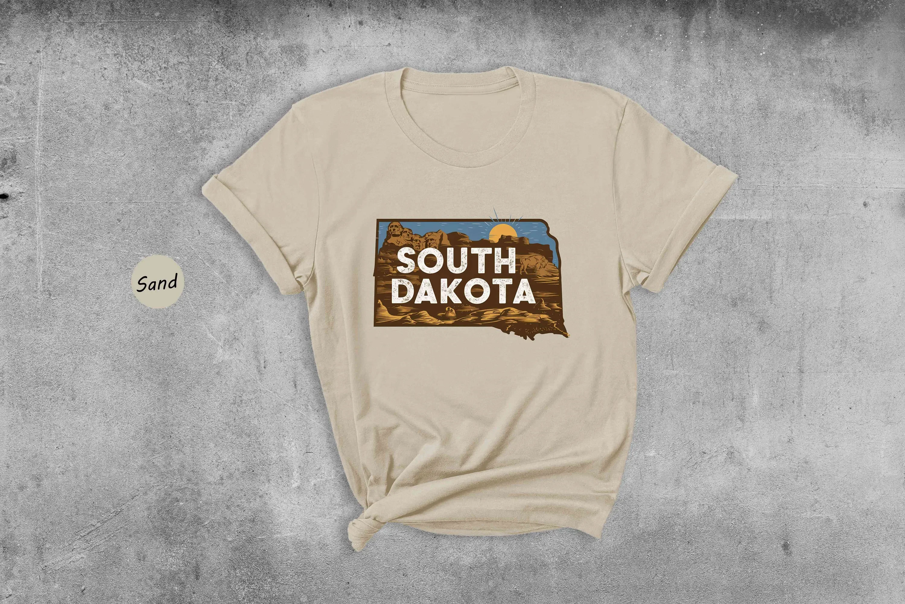Retro State Of South Dakota T Shirt Lover Family Trip