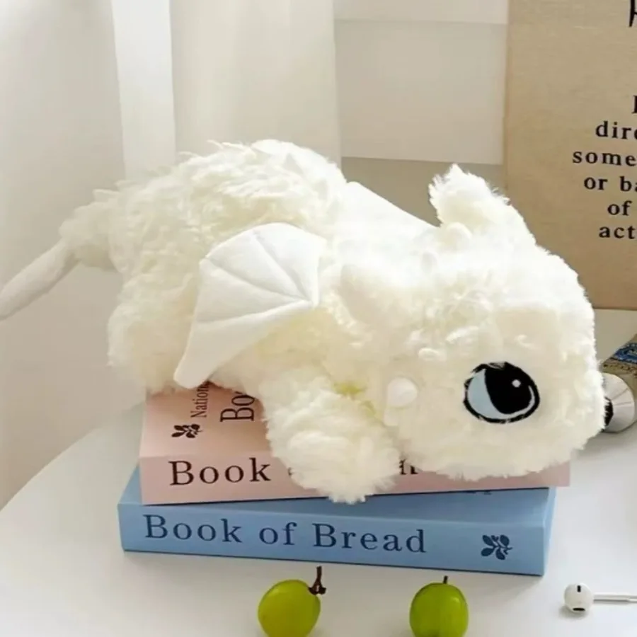 Weißer Drachen-Plüschkörperkissen, großes, niedliches Cartoon-Drachen-Kuschelkissen, weiche Stoffpuppe, Anime-Kissen, Deko-Spielzeug, Geschenk