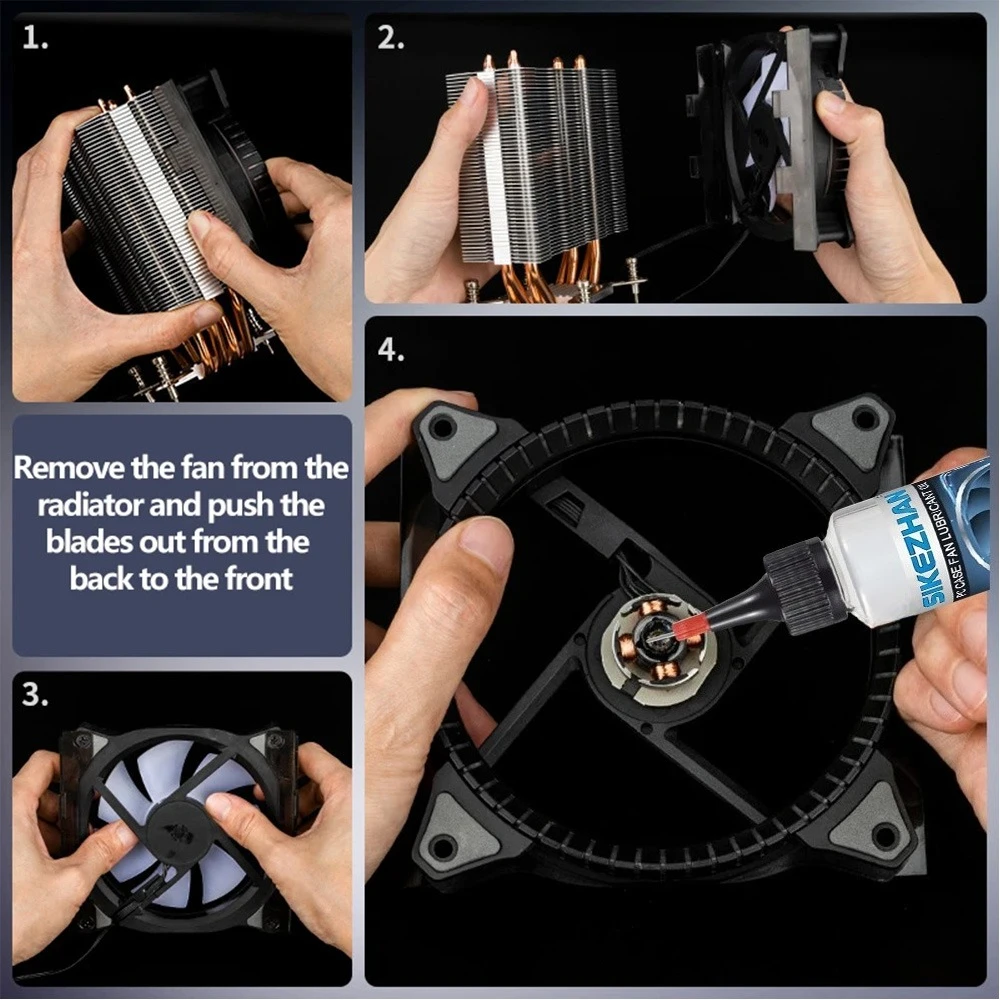 Picture 5: PC Fan Lubricant Oil for Computer Case CPU GPU Cooler Bearing. Silent Noise Reduction. Anti-Rust Long-Lasting Maintenance Fluid
