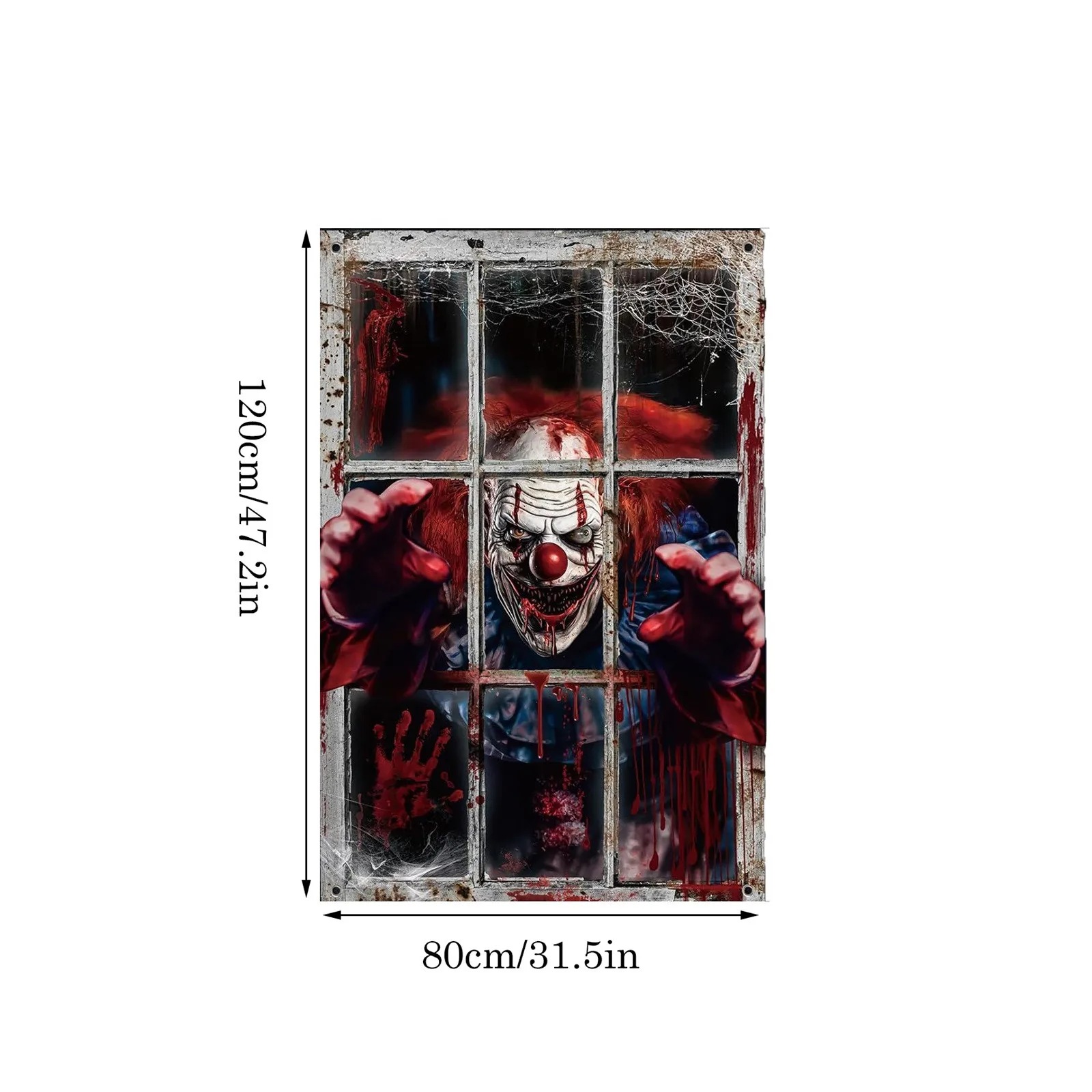 ผ้าม่านตกแต่งประตูและหน้าต่างลายผีสำหรับฮาโลวีน แพ็ค 2 ชิ้น ผ้าแขวนตกแต่งฉากกลางแจ้ง