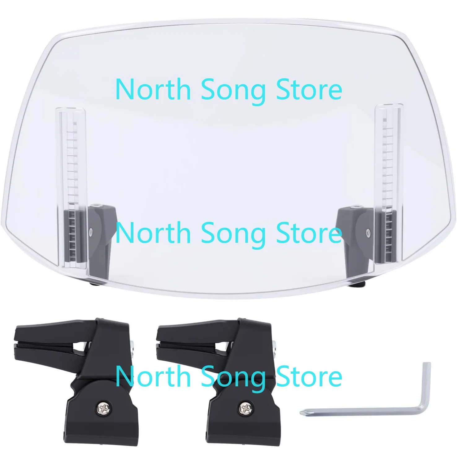 

Motorcycle Windshield Extension Universal Heightened Clip On Wind Deflector 29.5*17.5cm ABS Windscreen Extender Spoiler