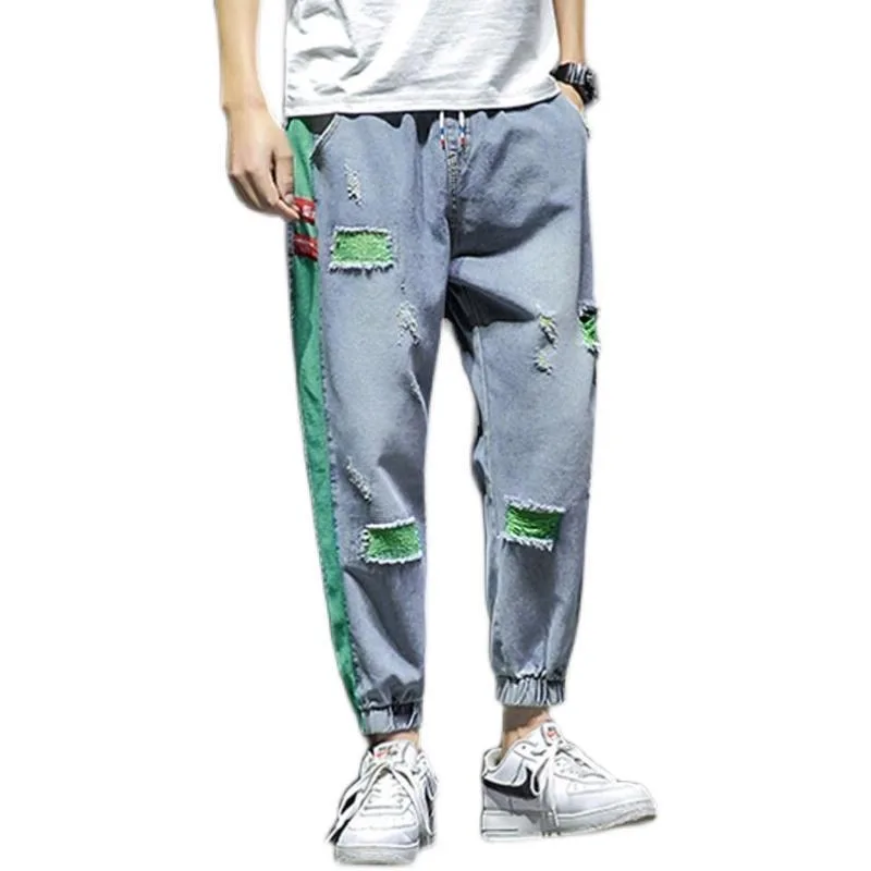 Spring and Autumn New Fashion Trendy Retro Sports Jogger Harem Pants Men's Casual Loose Plus Size High Quality Denim Trousers