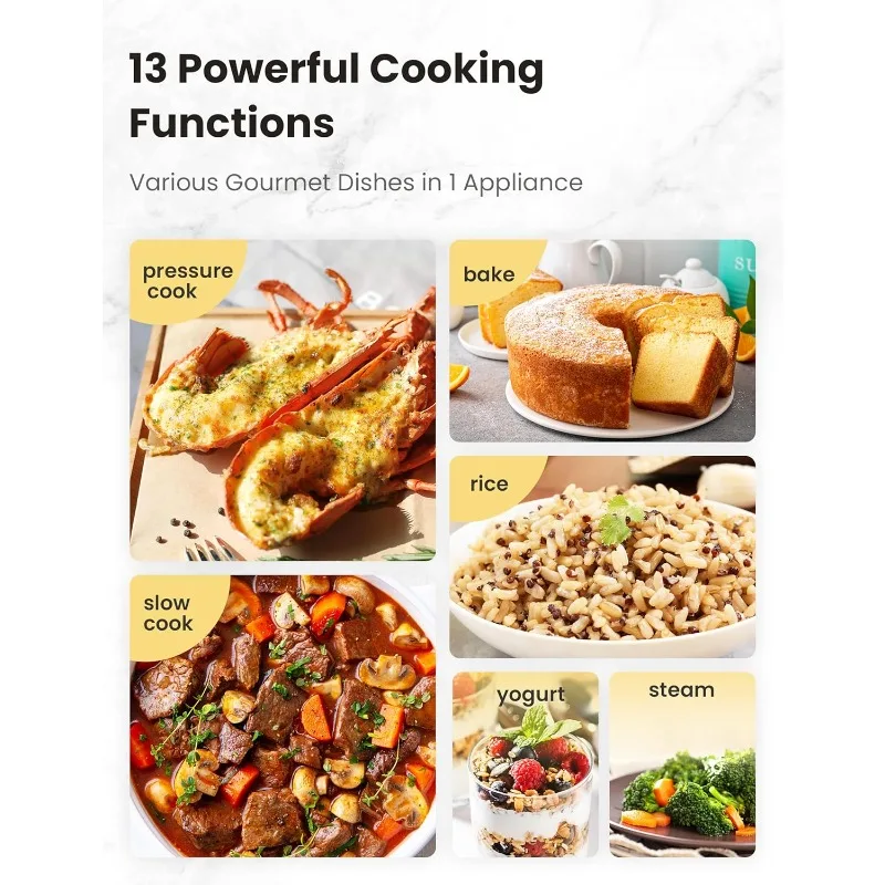 كومفي '9 في 1 قدر الضغط الكهربائي، 6 كيو تي طباخ متعدد فوري Olla de Presion طباخ بطيء طباخ الأرز باخرة وعاء غير لاصق