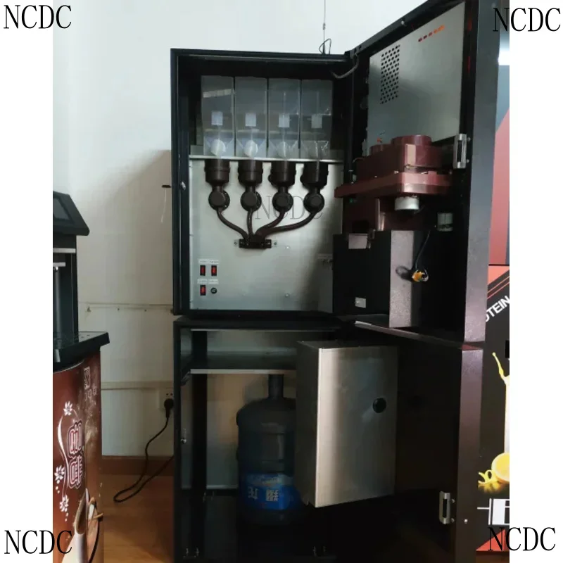 Automatic Instant Drink Tea Soup Hot And Coffee Vending With Cash Credit Card Coin Acceptor