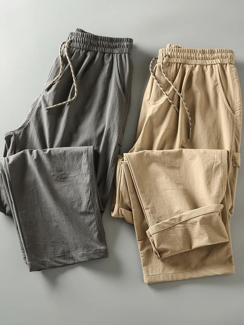 

Retro Japanese Sle Workwear Loose Fit Straight Leg Casual Pants Men's Outdoor Umbrella Fabric Trousers Autumn New Arrival