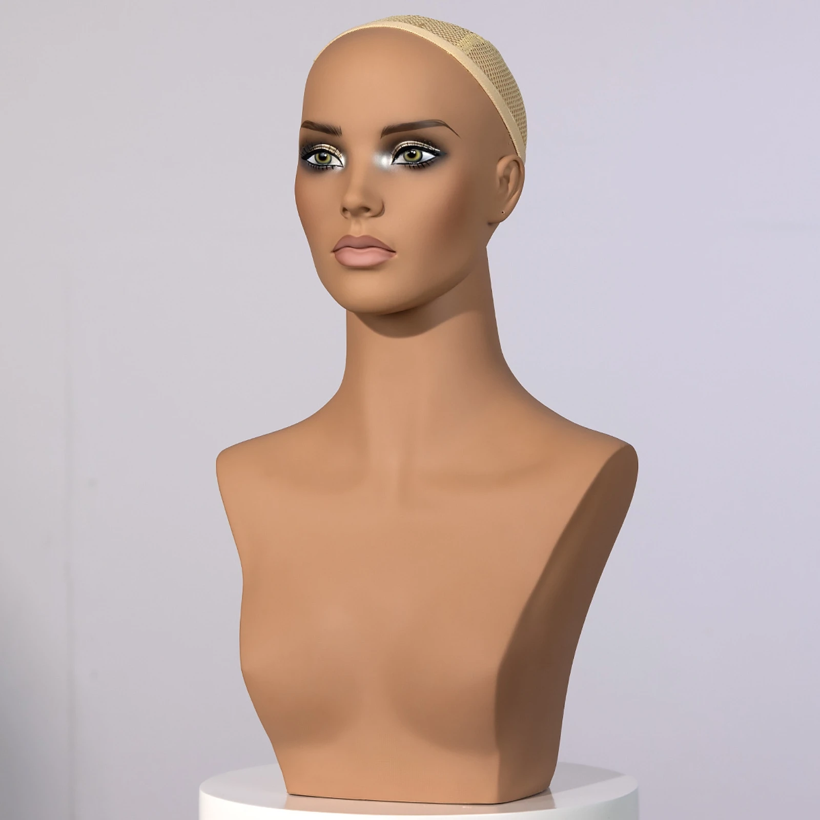 Female Mannequin Head with Realistic Face Smooth Detachable Mannequin Head with Rotatable Neck Lightweight Sturdy