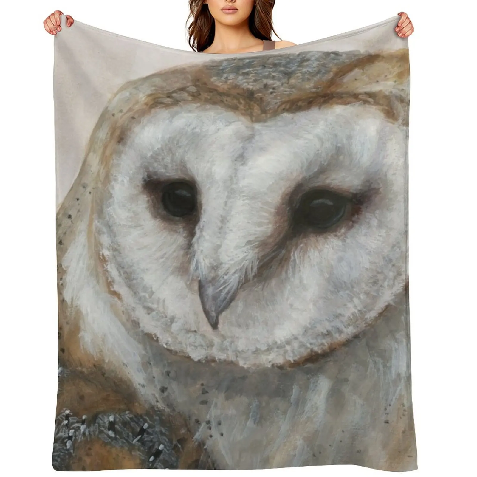 

Barn Owl Art Throw Blanket Sofas for winter bed plaid Thin Blankets