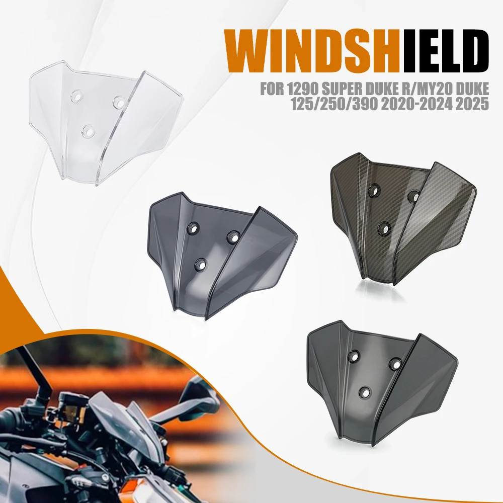 

For 1290 Super Duke R/MY20 Duke 125/250/390 2020-2024 2025 Motorcycle Windshield Flyscreen Wind Screen Deflector Cover Protector
