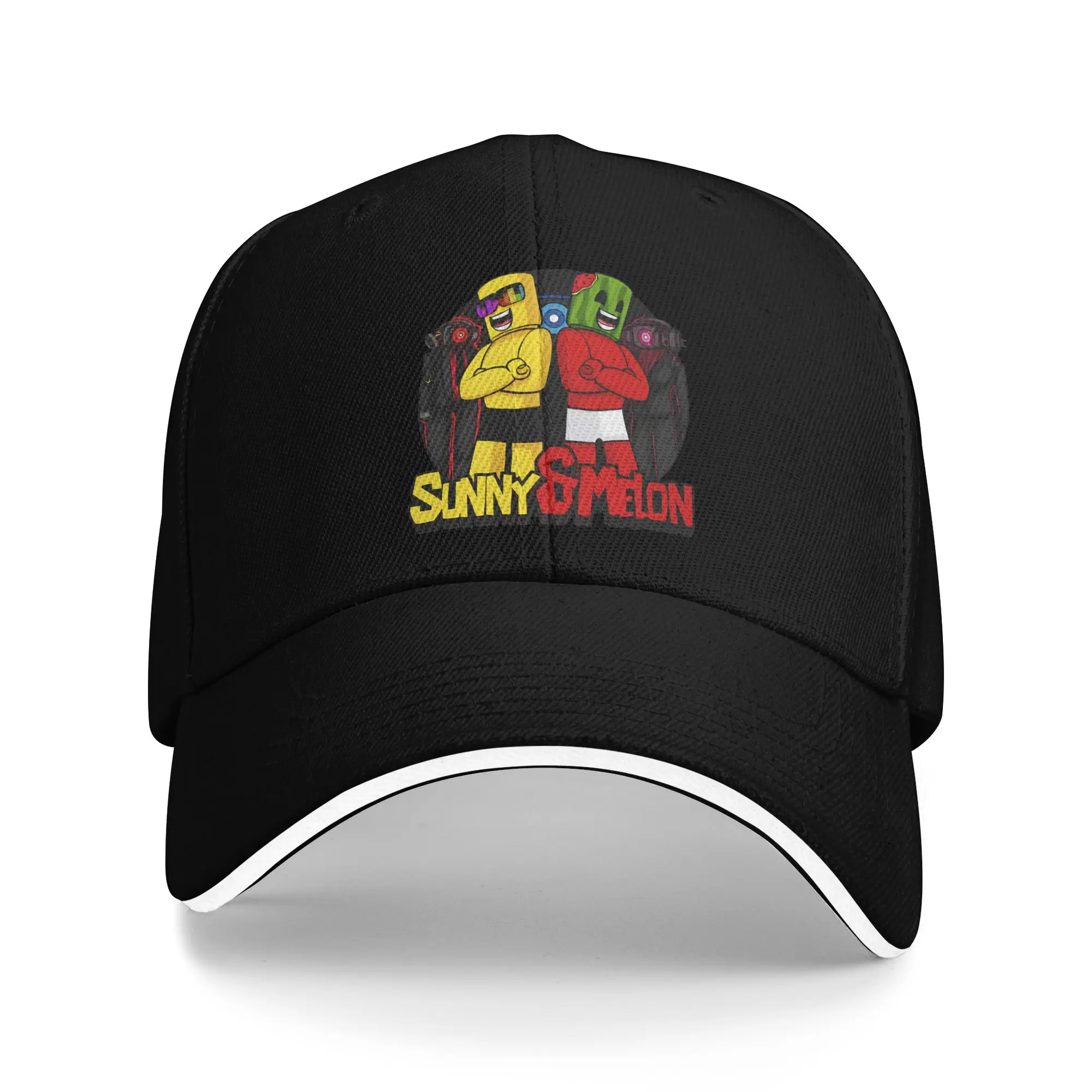 Sunny And Melon Circle Poster With Speaker Characters Baseball Cap  Unisex Men Trucker Hat Summer y2k Adjustable Baseball Caps