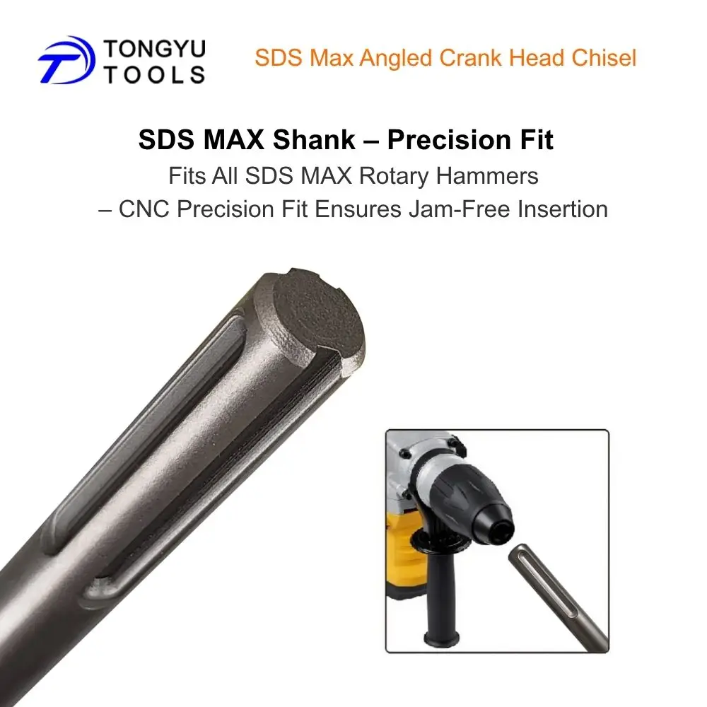 Picture 7: SDS Max Tile Removal Chisel 80x300mm Cranked Head Wide Chisel Bit for Thinset Mortar Adhesive Removal