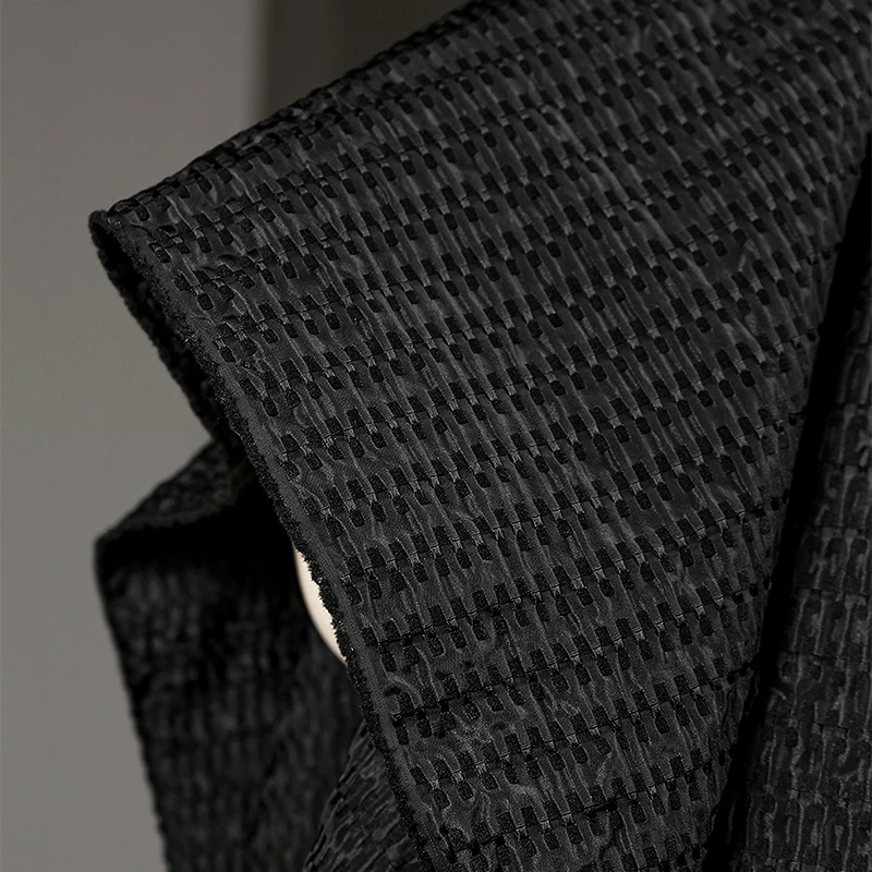 Tessuto jacquard scozzese retrò a grana rossa e nera Texture 3D Panno creativo per tessuto di design di abbigliamento da palcoscenico cucito fai-da-te