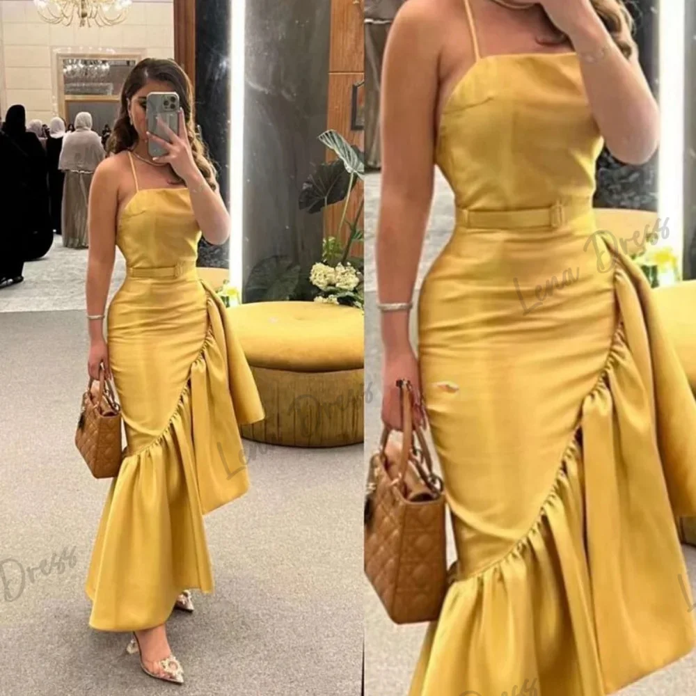 Gold Evening Luxury Dress 2024 Fish Tail Ruffles Gala Dresses 2024 Lena Strapless Elegant Party Dresses for Women Luxury Prom