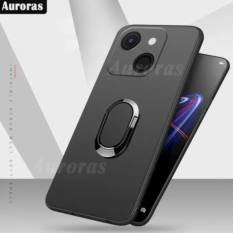 Skinlee For itel A50C Case With Holder Ring Silicone Soft TPU Ultra-Thin Cover For itel A50 A05S A50CitelA05S Back Casing