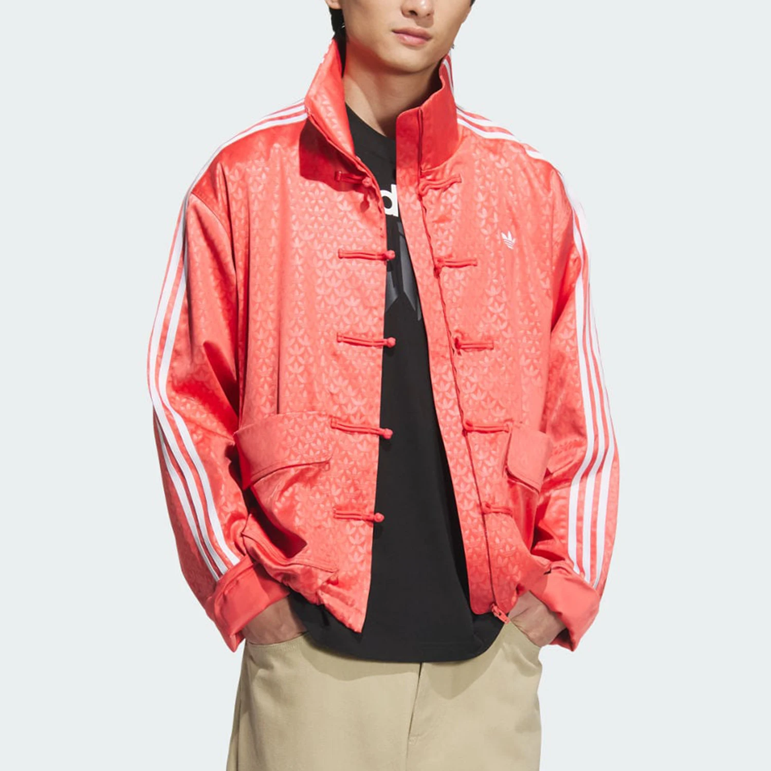 Adidas genuine clover men's and women's new Chinese Tang style coat with buckle JW1961