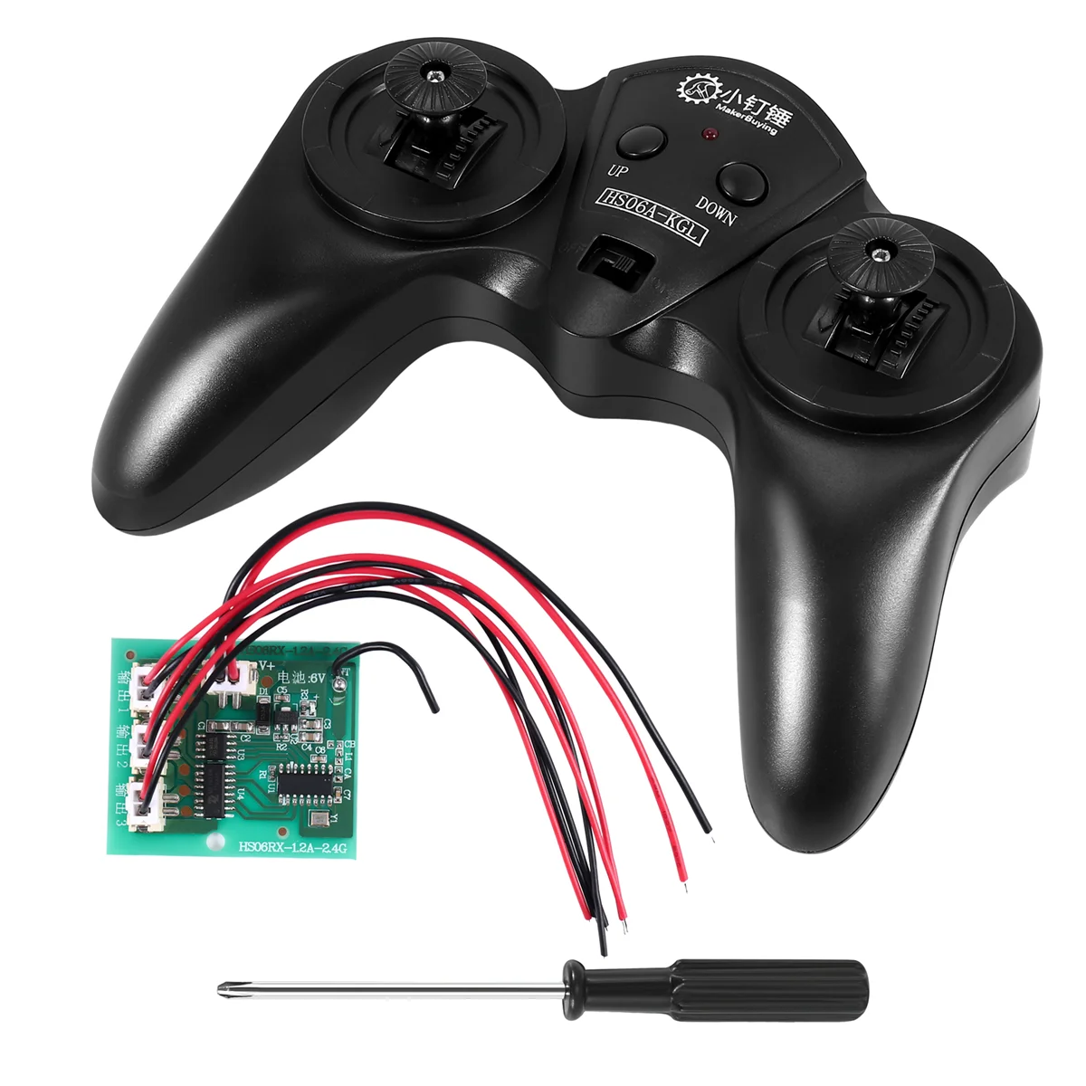 ABJA 6CH 2.4G Remote Controller Power Transmitter Receiver Radio System For DIY RC Boat Cars 50M Controlling
