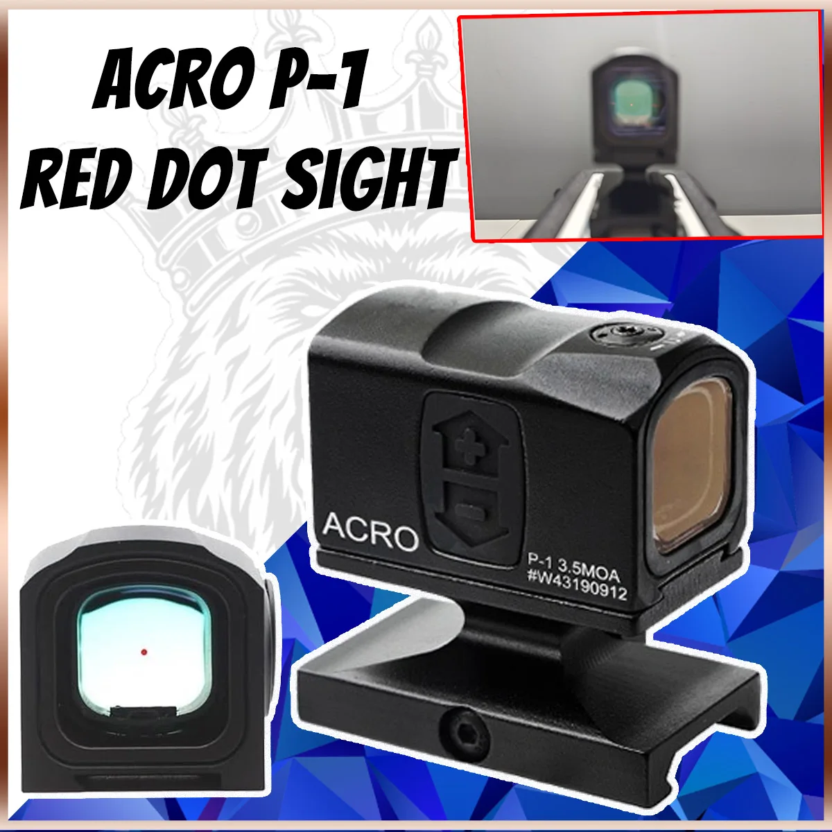 

Tactical P-1 Red Dot Reflex Sight Pistol Sight with QD Mount 3.5 MOA For Pistol Glock 17 MOS Airsoft Rifle Collimator 20mm Rail