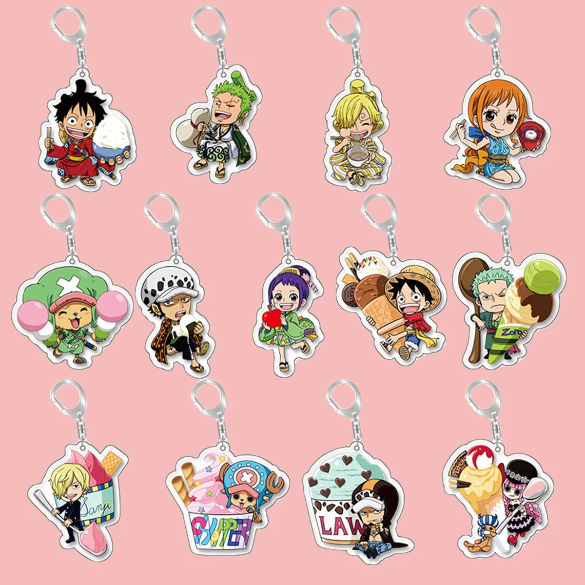 Anime GOODS Acrylic Keychain cute y2k Luffy Zoro keychain for bag keys car key bag backpack collection display accessories