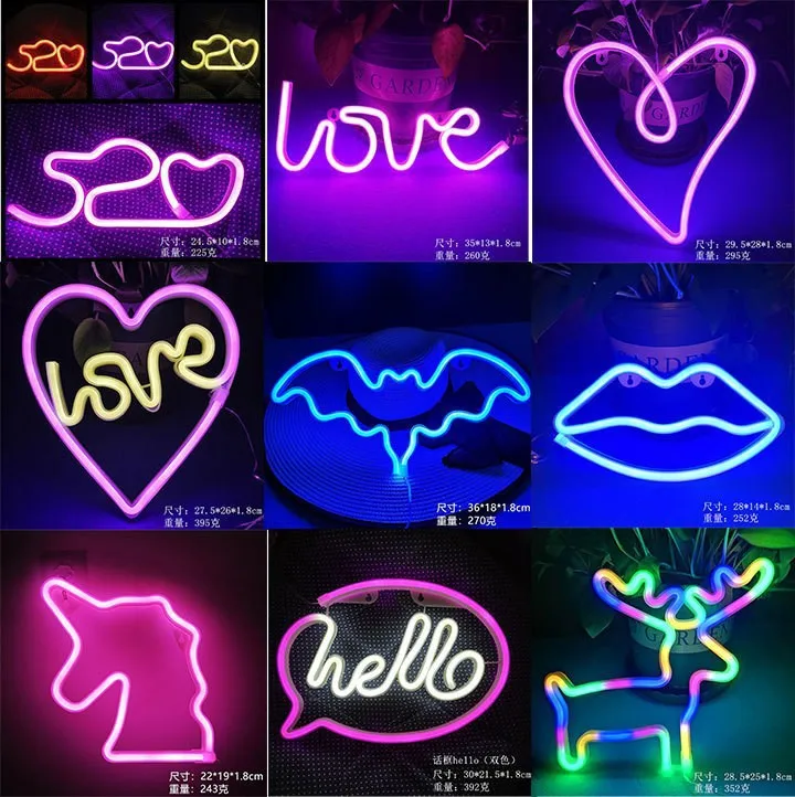 Custom LED Neon Sign with USB/Battery for Bar Bedroom Game Room Wedding Party Wall Decor Christmas Gift Customizable Lighting