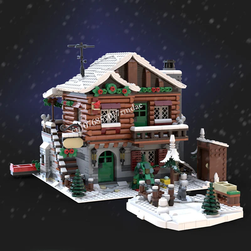 2592PCS City Hot Selling Street View winter village series alpine lodge building creative ideas ChildrenToy GiftBlocks MOC-10325