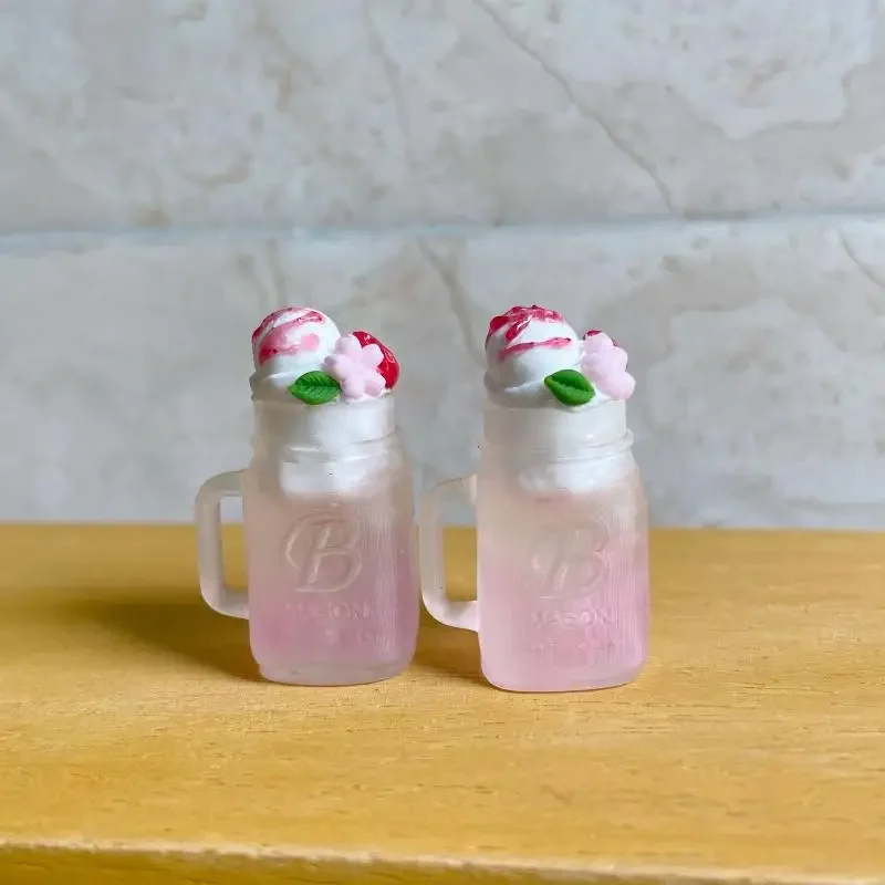 Casa de muñecas en miniatura, modelo de bebida de hielo de simulación de helado para decoración de casa de muñecas, juguetes para juego de imitación, regalo, 1 Uds.