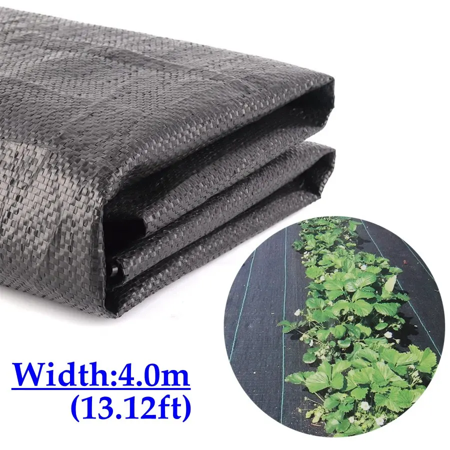 Width 4m x 100m Roll 90gsm Anti Aging PP Weedmat Farm Greenhouse Weed Killer Mat Gardening Plants Cover