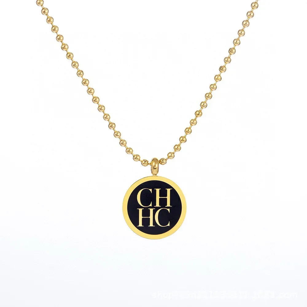 Women's Round Button Gold Plated Necklace Fashion Versatile Clavicle Chain Street Style Daily Dating Jewelry Gift