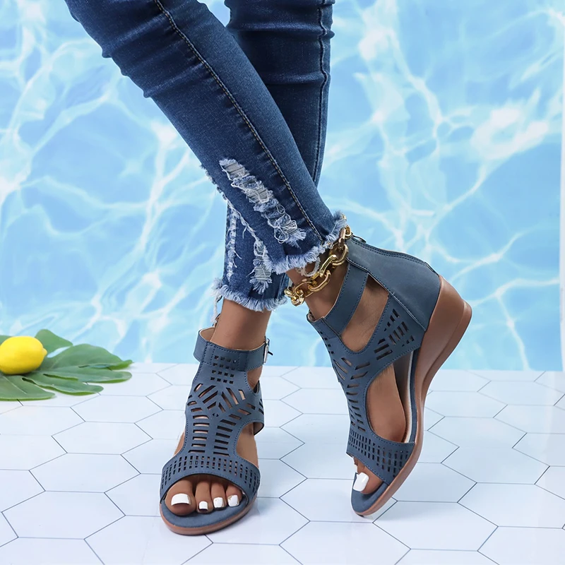 Women\'s High Heel Wedge Fashion Sandals 2023 Summer New Womens Shoes Comfort Luxury Sandals Women Designers Outdoor Beach Shoes