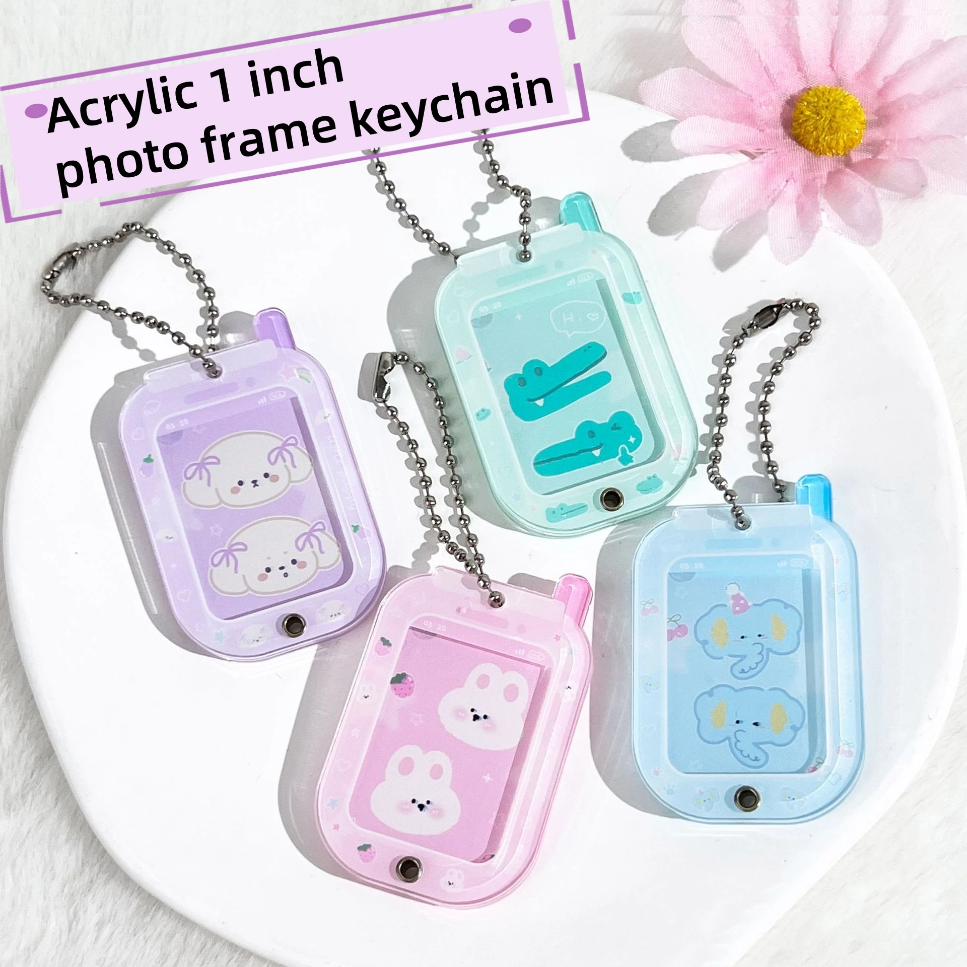 Tashanger sleutelhanger Betaalbare acryl fotolijst sleutelhanger Acryl fotolijst sleutelhanger Lichtgewicht voor portemonnees Tassen