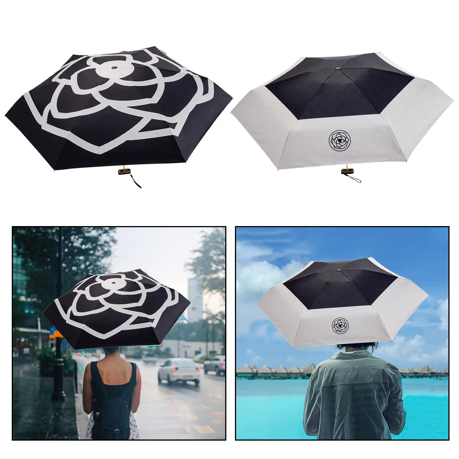 Pocket Umbrella Personal Umbrella Trip Water Resistant Compact for Women 6 Ribs Lightweight Outdoor Activities Travel Umbrella