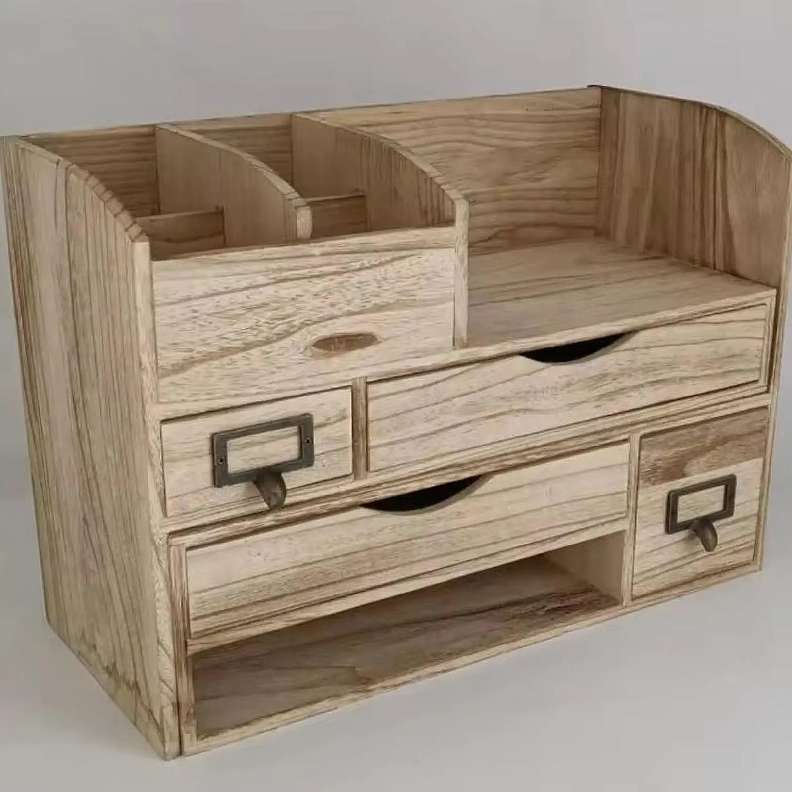 

Desktop Organizer with Drawers Storage Cabinet Box for Sticky Notes Binders