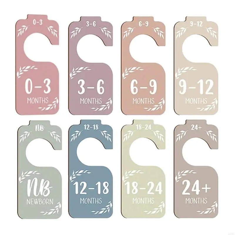 A9BC Set of 8 Dividers for Baby Clothes Two Sided Designs Baby Wardrobe Dividers