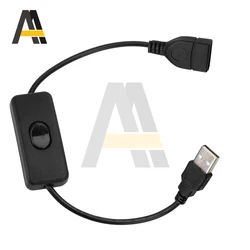 Kabel USB 32cm z włącznikiem/wyłącznikiem przedłużenie kabla adapterem do lampa USB wentylator USB linii zasilającej męskiej do żeńskiej