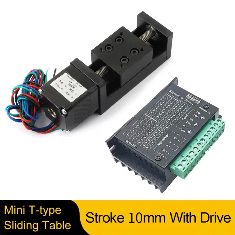T-type Mini Sliding Table 10mm-30mmFor Linear Rail Guide With Nema11 28mm Stepper Motor For CNC 3D Printer  DIY Customized