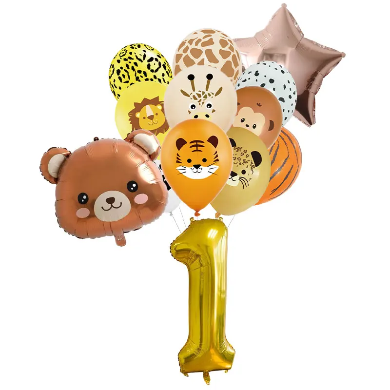 Dschungeltier-Ballons Riesige Affen-, Löwen-, Tiger-, Giraffen-Folienballons Hintergrundvorhänge Kindergeburtstag Party-Dekor Zubehör – Detail 39