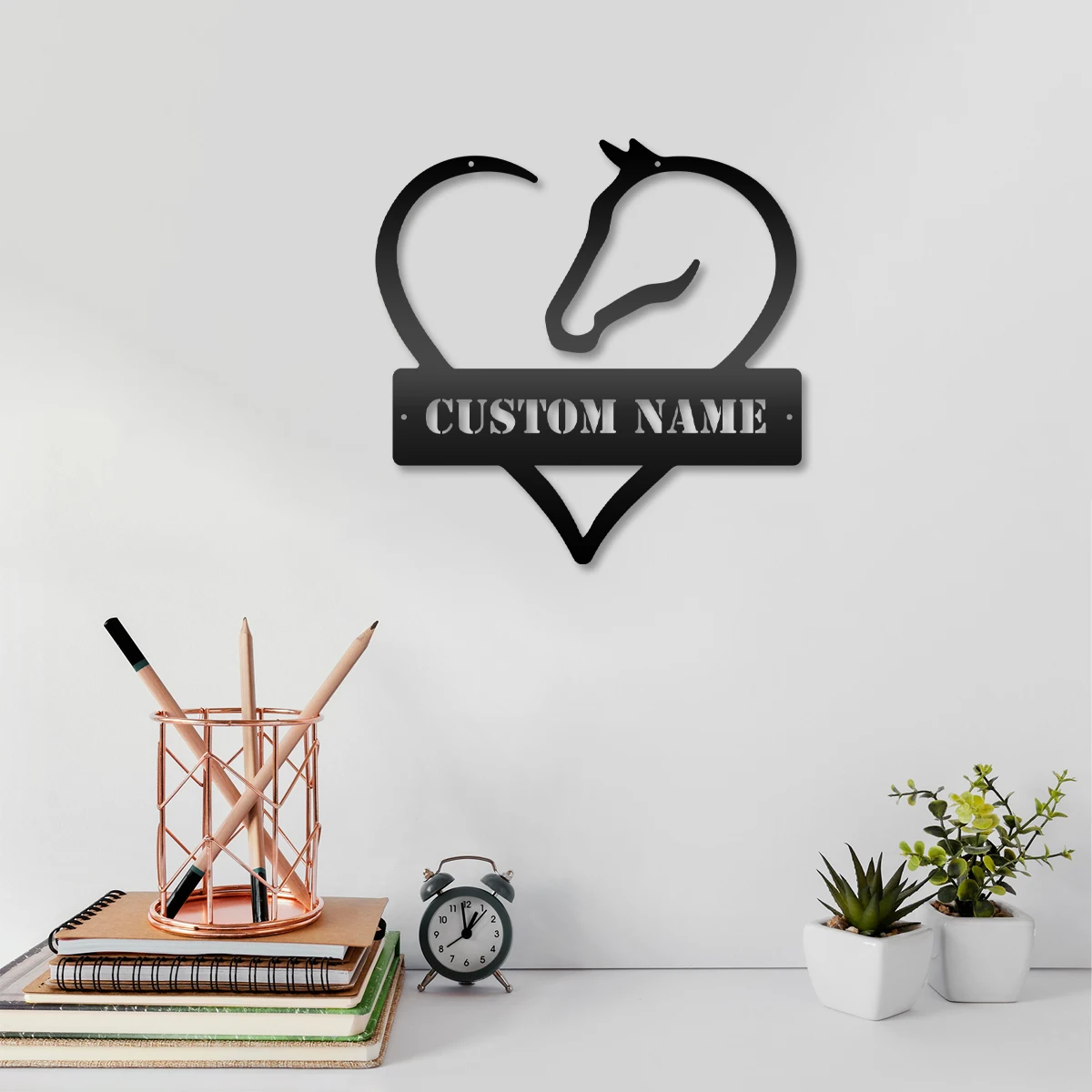 1pc Cartoo Angepasst Liebe Pferd Wand Metall Kunst Langlebig Wasserdicht Dekor Für Wohnzimmer Skulptur Katze Kunst Wand Dekor