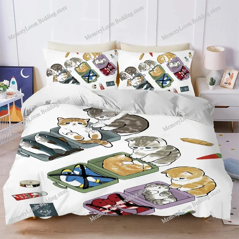 

Cartoon M-Mofusand-Cute Duvet Cover Set Home Style Bedding Soft Laundry Cotton Bed Four Seasons Student Dormitory Luxury Gift741