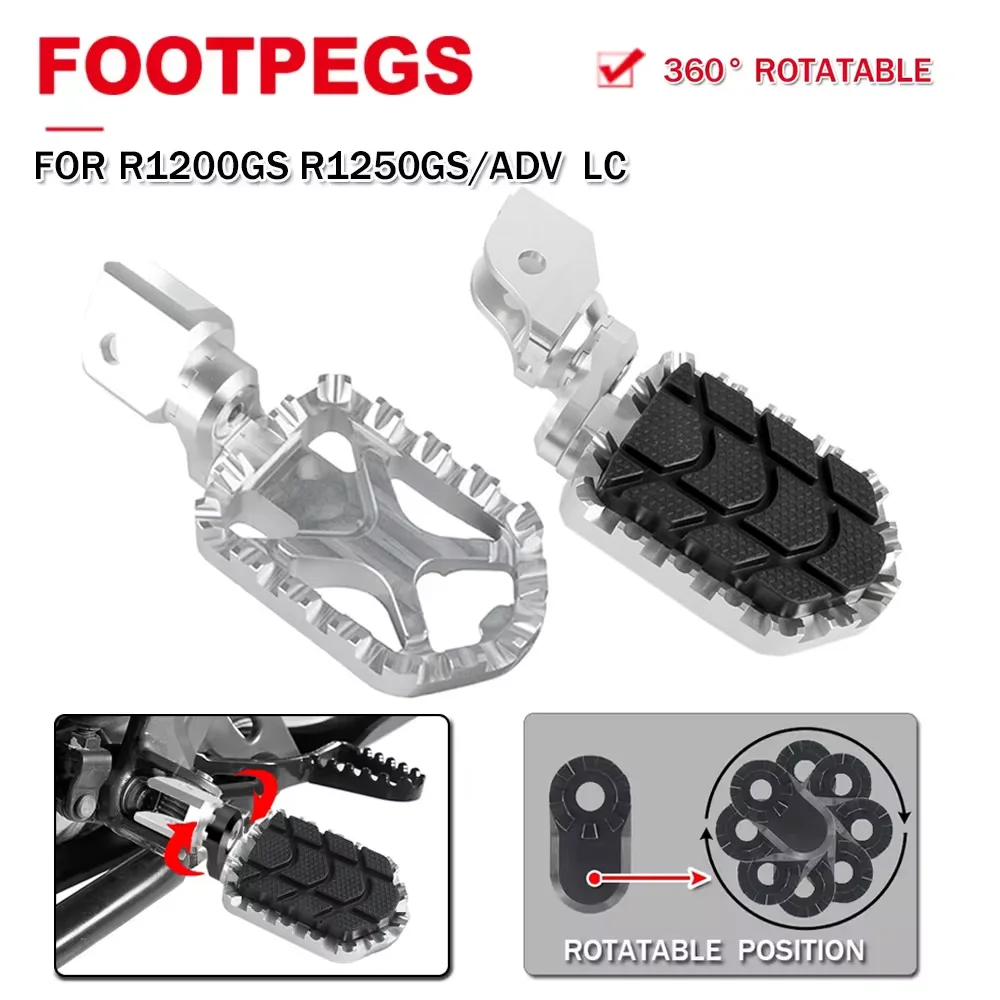 For BMW R1250GS R1200GS Adventure ADV Highway Adjustable Footpegs Foot Pegs Motorcycle Front Footrest R1250 R1200 GS 2013-2022