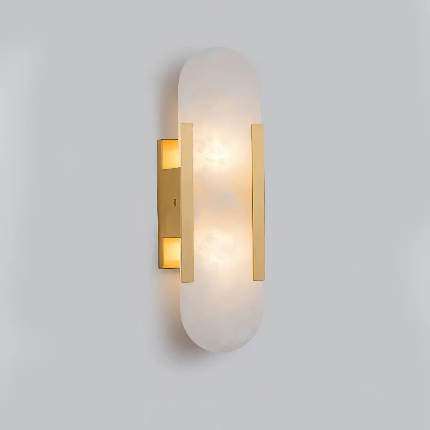 

Style Minimalist Indoor Decoration Living Room Foyer Bedroom Bedside Corridor Kitchen Natural Alabaster Brass Wall Lamp