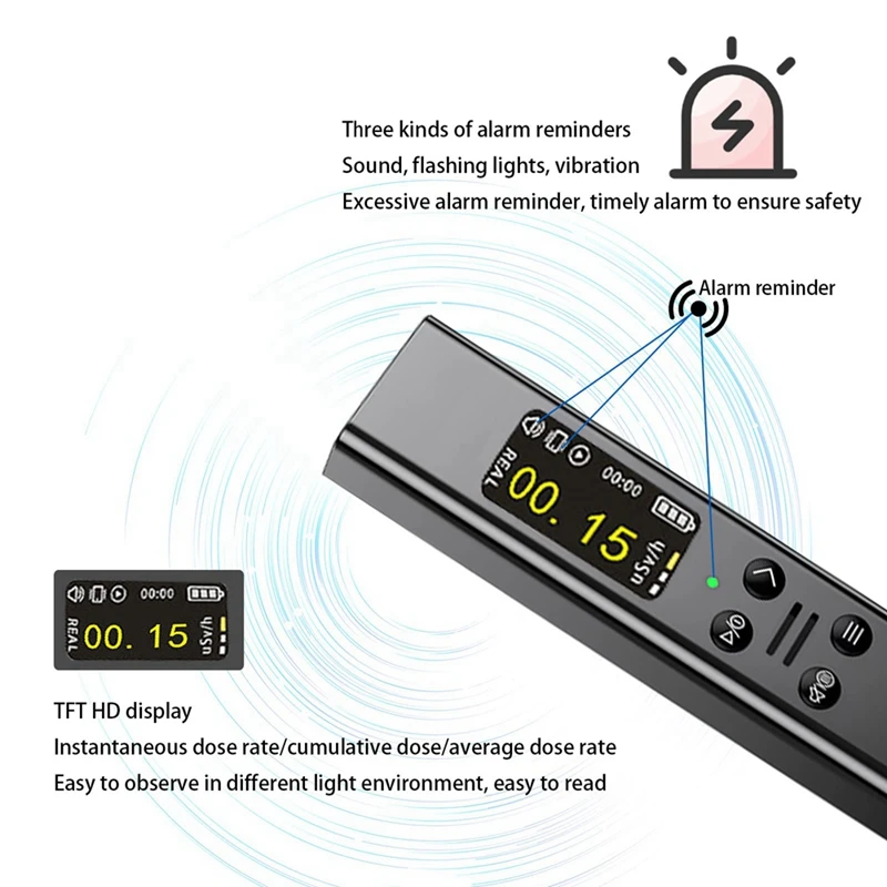 Nuclear Radiation Detector Xγβ Ray Tester Marble Radiation Dose Equivalent Real Time Monitoring Geiger Counter Geiger