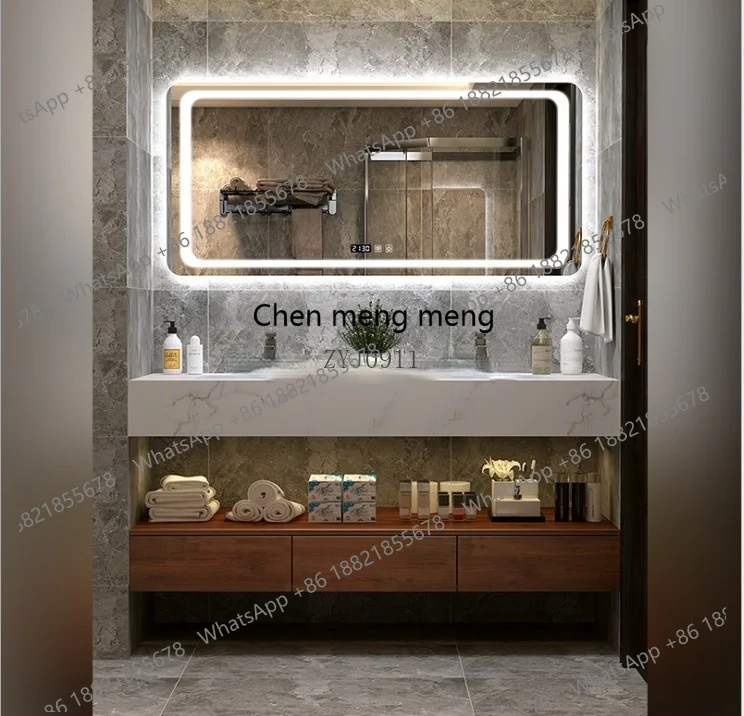 Living Room Modern Vanity Cabinets Set Bathroom Cabinet  , marble counter Bathroom Vanity cabinet
