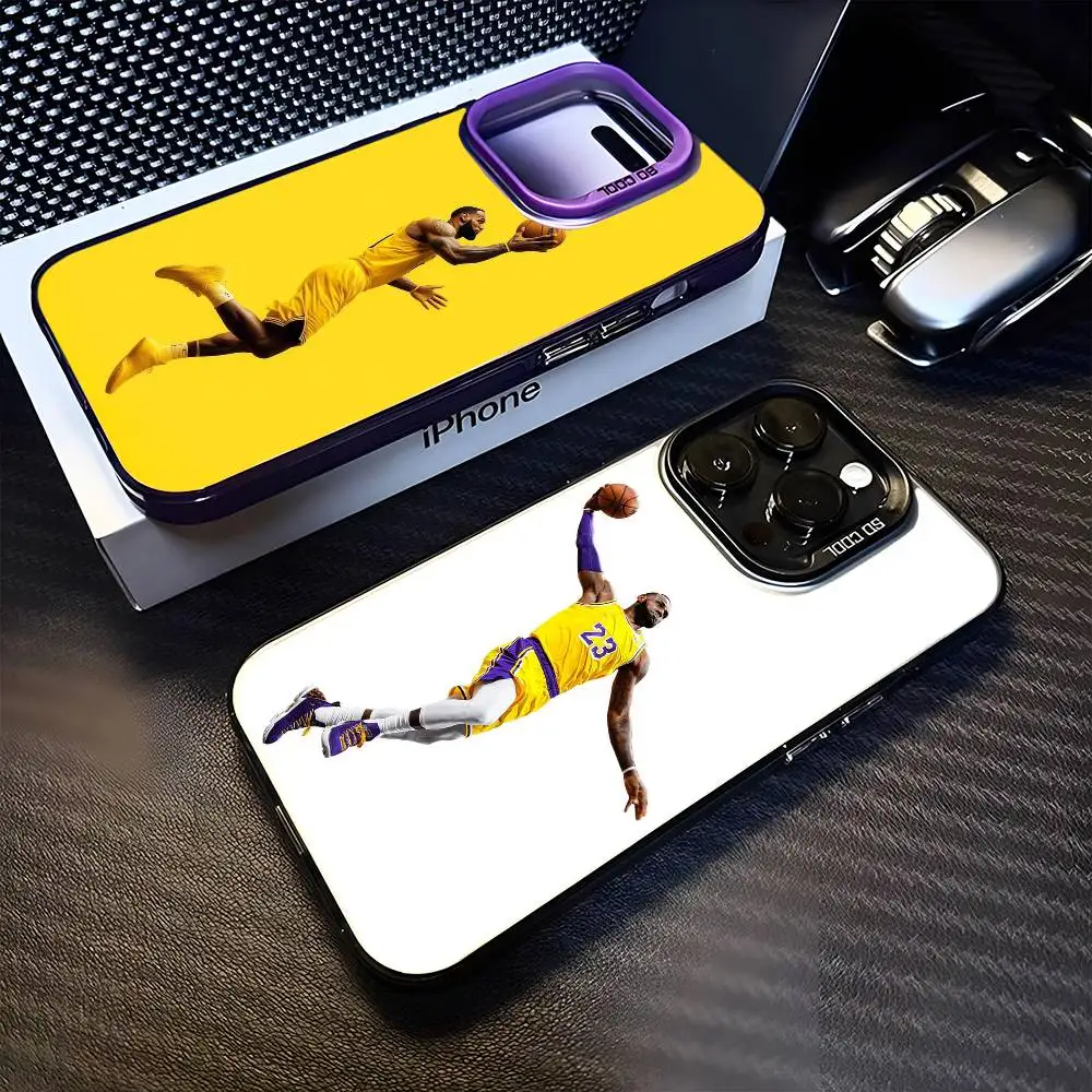 

Basketball L-Lebron James 23 Phone Case For iPhone17,16,15,14,13,12,11 Plus,Pro Max Purple Matte Shockproof Cover