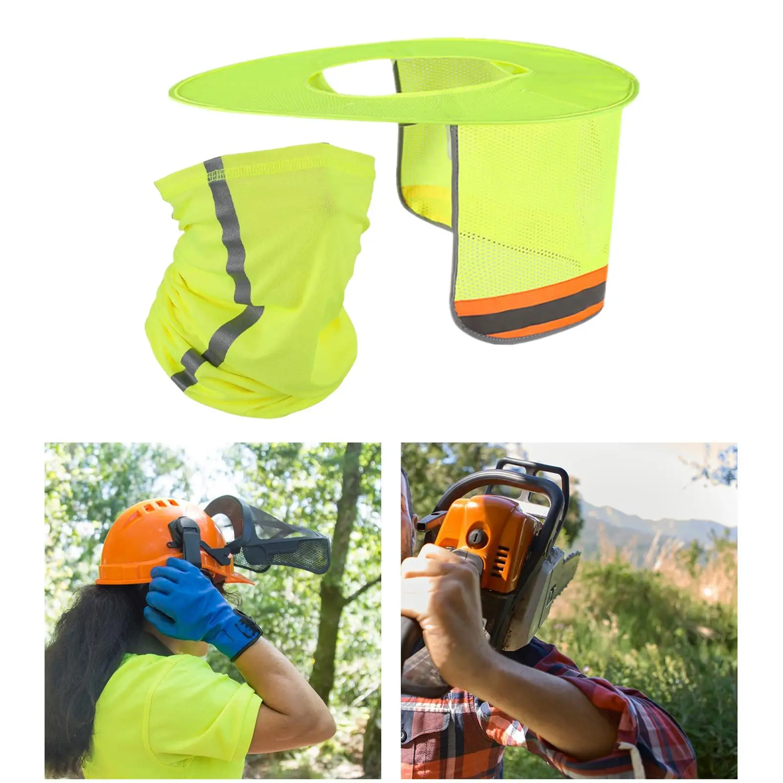 안전모 햇빛 가리개 높은 가시성 PP 선쉴드 풀 브림 통기성 반사 스트립 커버 건설 현장용