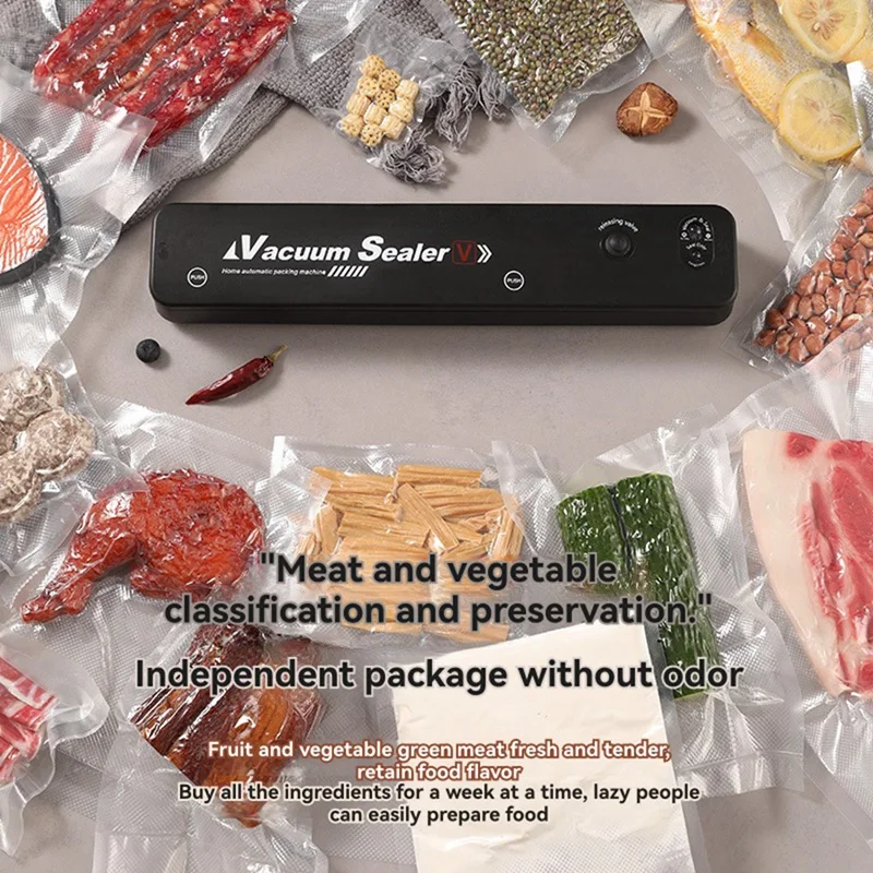 ABKP-sellador al vacío de bolsas de alimentos, sello de plástico, sellador de mantenimiento fresco, embalaje de alimentos pequeños para el hogar, enchufe europeo